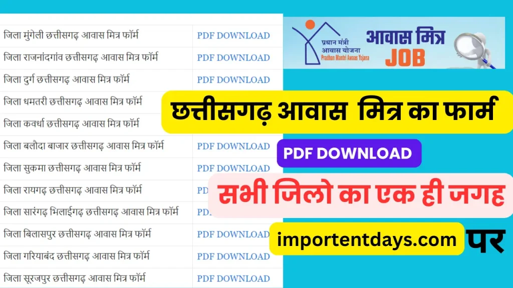 CG Awas Mitra Form PDF DOWNLOAD 2024