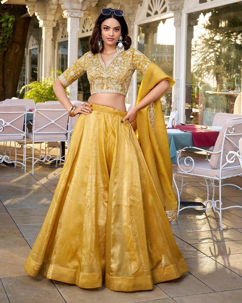 Mustard Color Goldie Silk Lehenga Choli - Photo 1