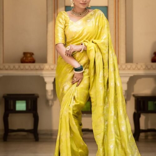 115_cd633bcb-244c-4671-8bf8-408a03ec5ede-1.jpg Lemon Color Banarasi Jacquard Zari Weaving Saree