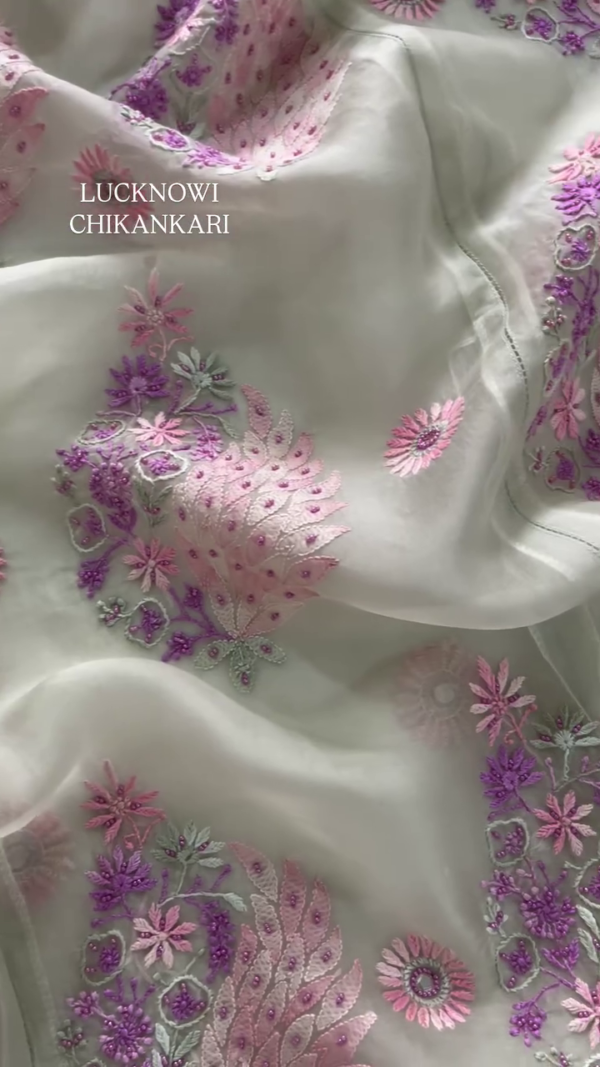 3203-4.png Elegant Chikankari Kurta with Mirror Work