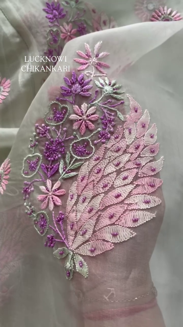3203-5.png Elegant Chikankari Kurta with Mirror Work