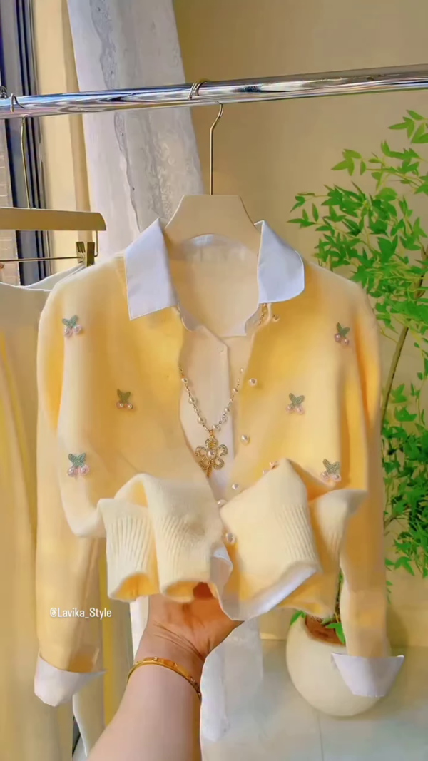 Charming and Elegant Embroidered Cardigan Set
