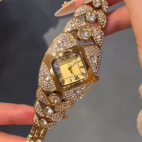 3217-1.png Opulent Gold-Toned Statement Watch and Bracelet Set