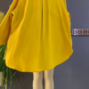 3222-1.png Stylish Yellow Tunic with Pearl and Pleated Details