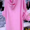 3224-1.png Pastel Pink Overshirt with Lace and Pearl Necklace