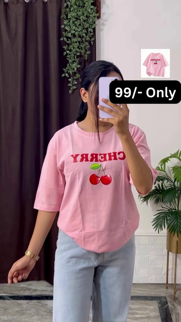 3228-3.png White Graphic T-Shirt with Bold Red and Car Print