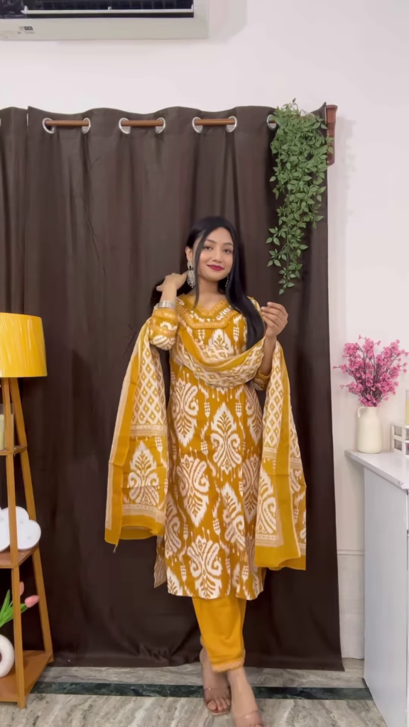 Rich Maroon Floral Ethnic Set with Flared Sleeves - Photo 4
