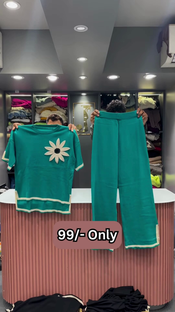 Maroon Two-Piece Sweater Set with Embroidered Daisy - Photo 6
