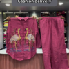 3231-1.png Hot Pink Flamingo Embroidered Two-Piece Set
