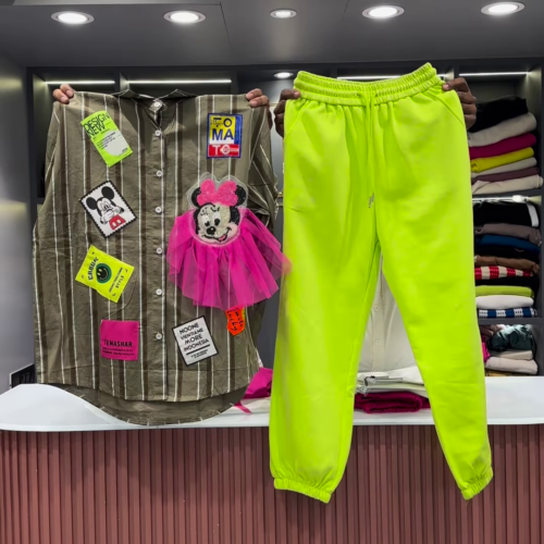 3232-8.png Quirky Striped Shirt with Patches and Neon Pants