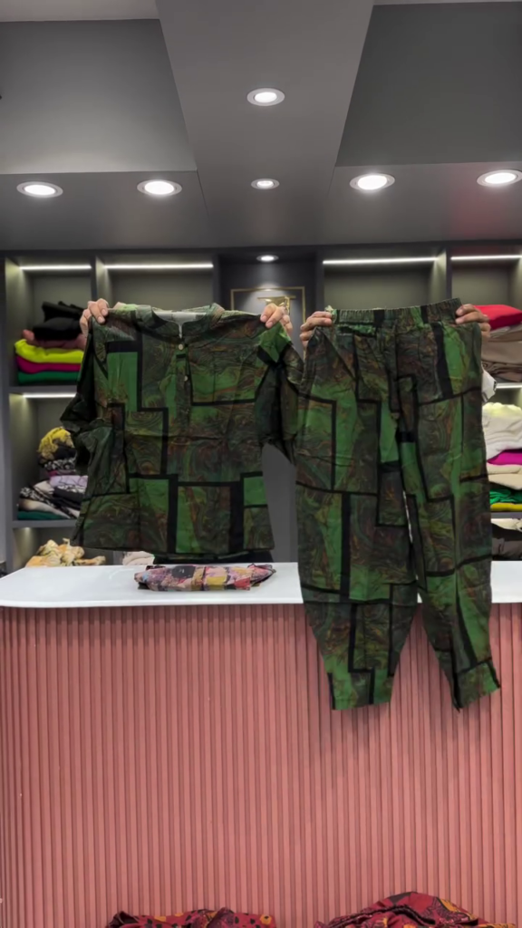 Bold Abstract Green and Black Two-Piece Set - Photo 1