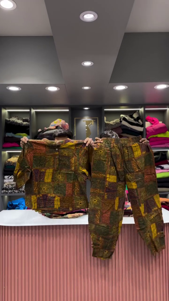 Artistic Abstract Patchwork Print Shirt and Pants Set - Photo 5