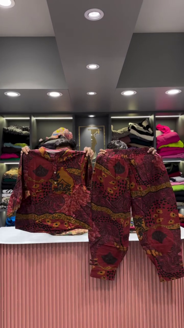 3236-14.png Artistic Abstract Patchwork Print Shirt and Pants Set