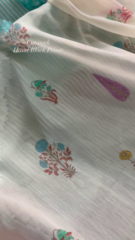 Sheer Pink Fabric with Intricate Flamingo and Floral Embroidery - Photo 2