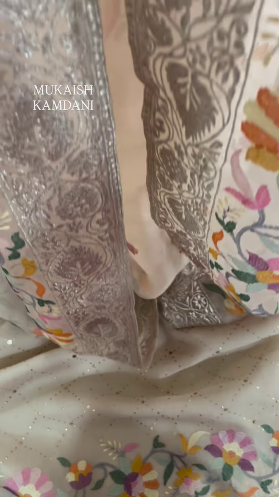Sheer Fabric with 3D Floral Applique and Embroidery - Photo 6