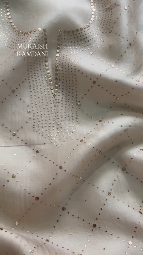Sheer Fabric with 3D Floral Applique and Embroidery - Photo 2