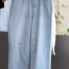 3302-1.png Classic Denim Pinafore Dress with Crisp White Shirt Set