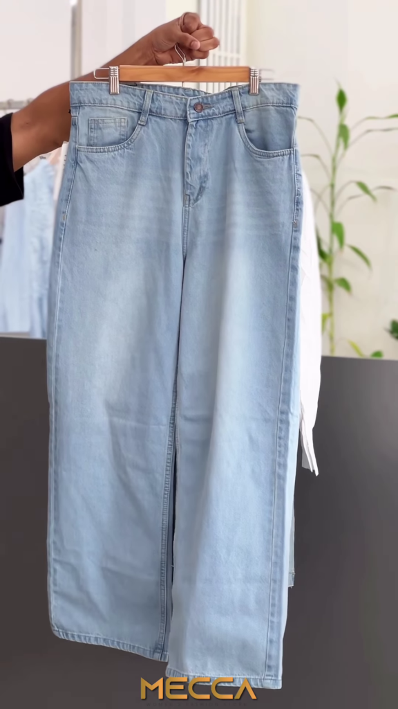 Classic Denim Pinafore Dress with Crisp White Shirt Set - Photo 2