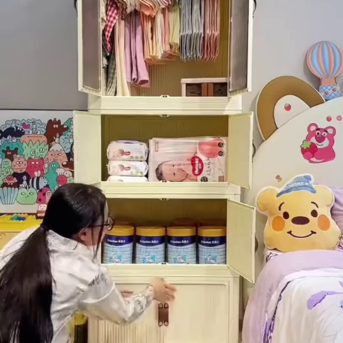 Premium Multi-Tier Kids' Nursery Wardrobe with Modular Storage