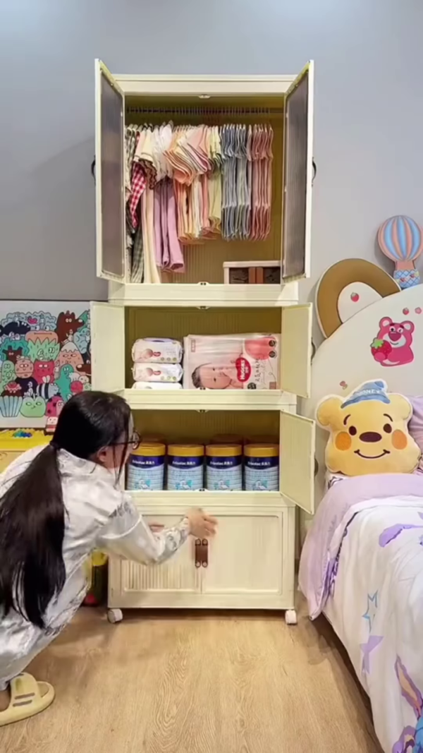 3306-1.png Premium Multi-Tier Kids' Nursery Wardrobe with Modular Storage