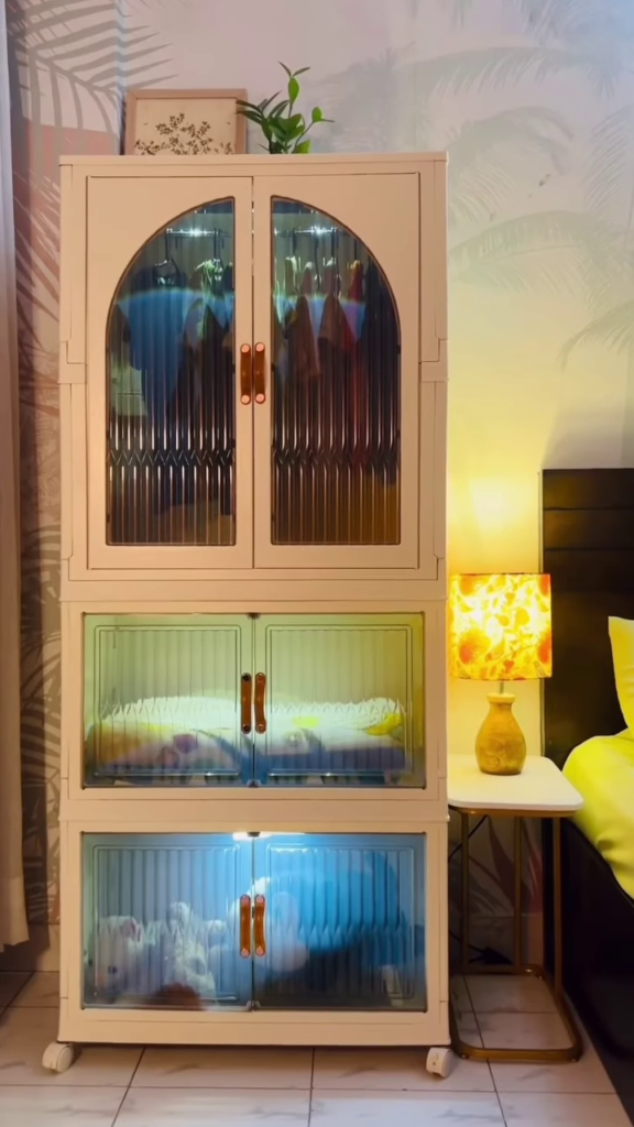 Modern Arched Fluted-Door Modular Storage Wardrobe - Photo 1