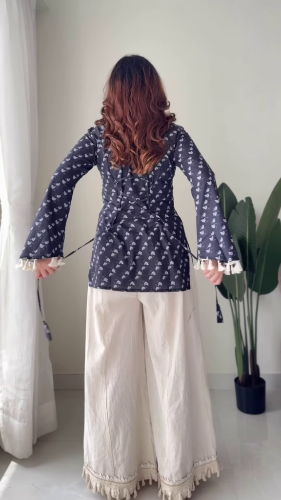 Boho-Chic Floral Tunic and Flared Palazzo Set - Photo 8