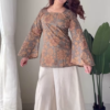 Boho-Chic Floral Tunic and Flared Palazzo Set