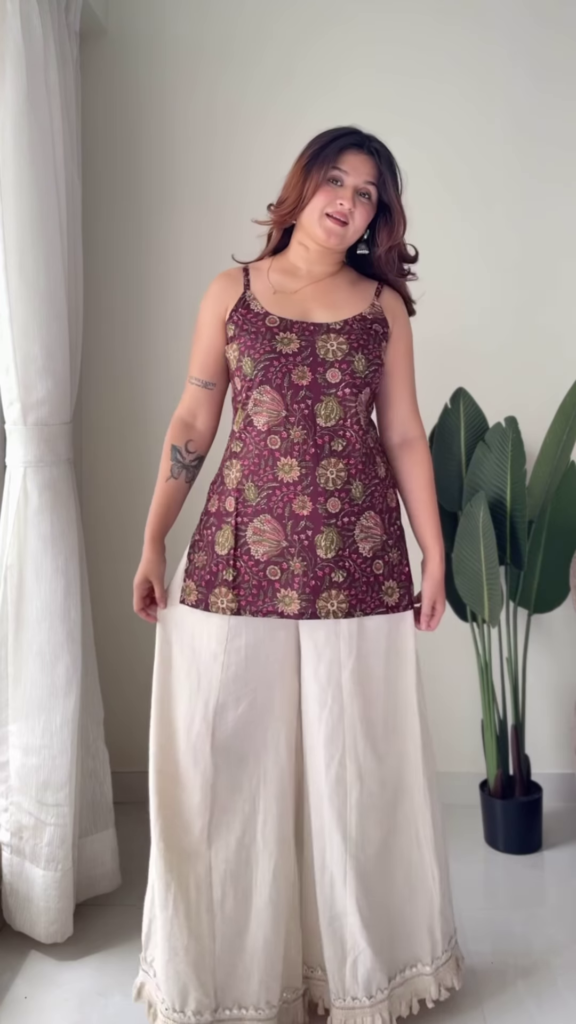 Boho-Chic Floral Tunic and Flared Palazzo Set - Photo 3