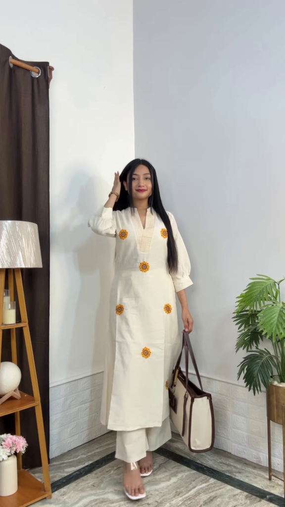 Artisanal Floral Kurta and Trouser Set Collection - Photo 9