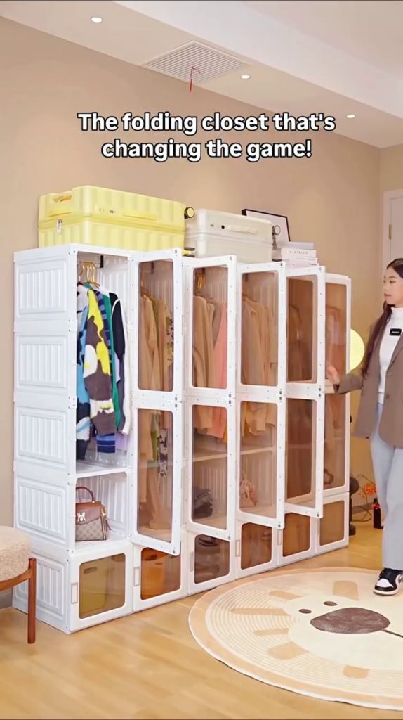 Modular Folding Closet with Translucent Swing-Doors - Photo 1