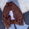 3327-1.png Classic Brown Button-Down Shirt and Light-Wash Denim Co-ord Set