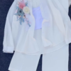 3329-2.png Floral Appliqué Pink Shirt and White Trouser Co-ord Set