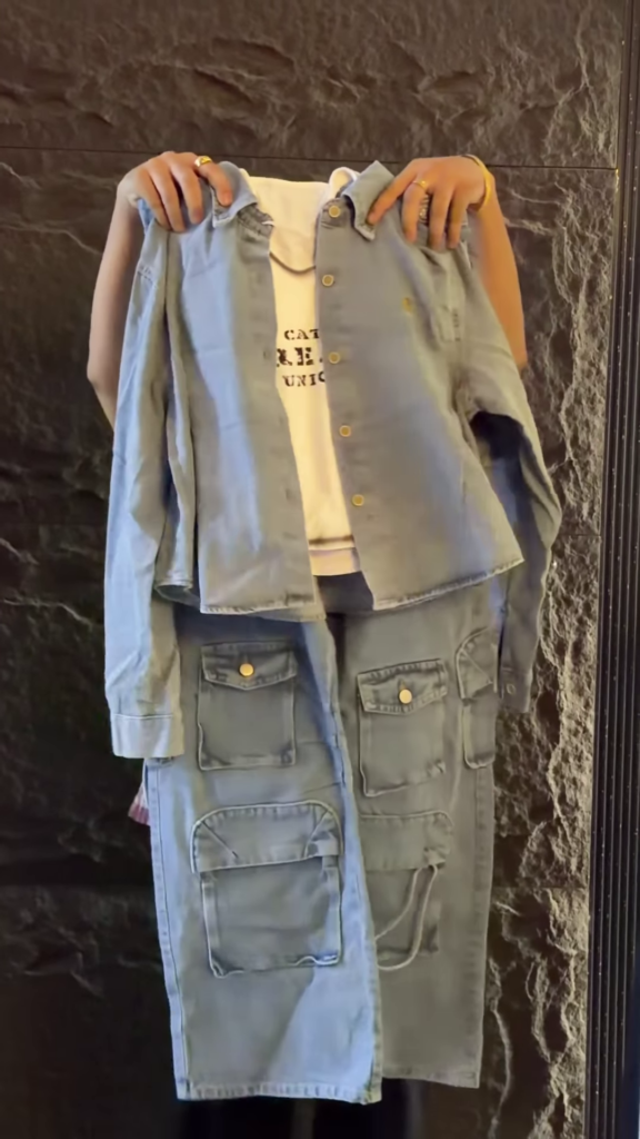 Utility-Style Denim Jacket and Cargo Trouser Co-ord Set - Photo 4