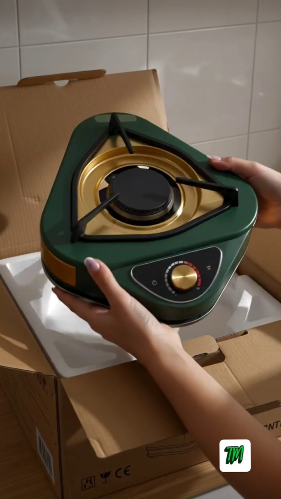 Compact Portable Triangular Gas Stove - Photo 3
