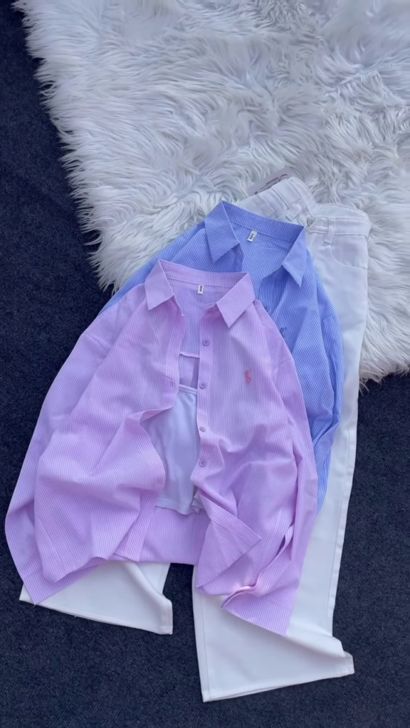 Classic Striped Button-Down Shirt and Trouser Co-ord Set - Photo 5