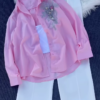 Floral Appliqué Pink Shirt and White Trouser Co-ord Set
