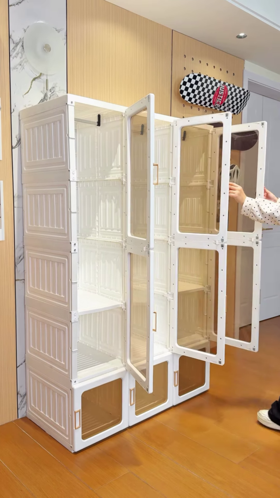 Modular Folding Closet with Translucent Swing-Doors - Photo 1