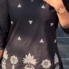 Embroidered Black Kurti with White Contrast Detailing