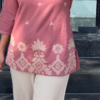 Embroidered Black Kurti with White Contrast Detailing