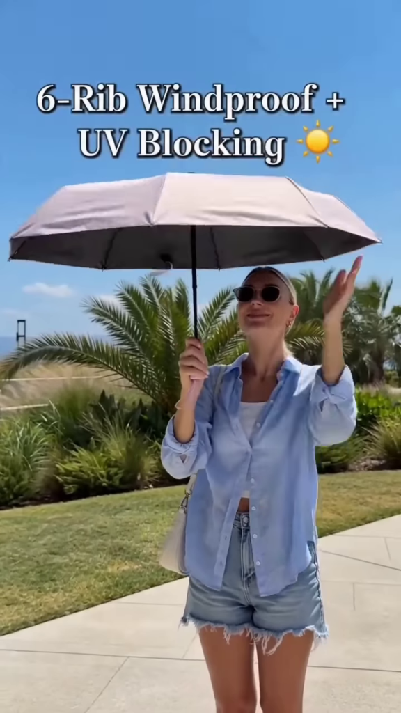 Ultra-Compact UV-Blocking Travel Umbrella - Photo 2
