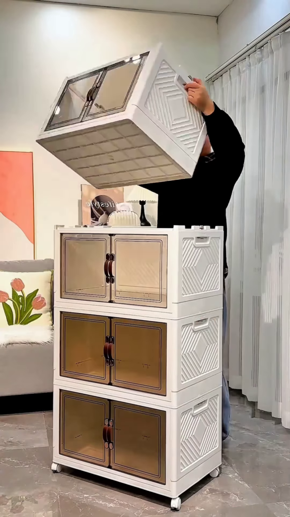Multipurpose Modular Storage Cabinet with Clear Swing-Doors - Photo 2