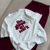 3357-2.png Graphic "I'm Good at Work" T-Shirt and Maroon Lounge Set