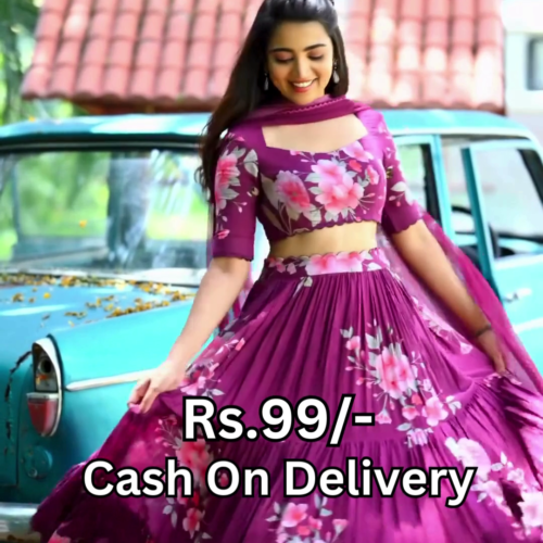 5001-1.png Blooming Magenta Floral Lehenga Choli Set