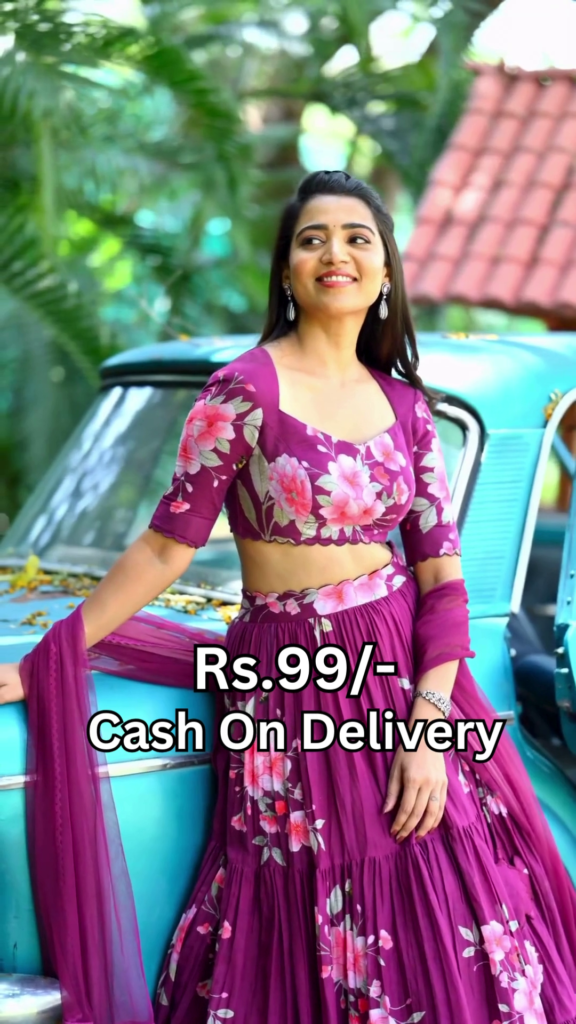 Blooming Magenta Floral Lehenga Choli Set - Photo 2