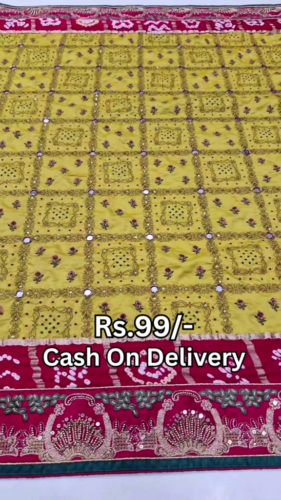 Heritage Crimson & Citrine Bandhani Dupatta - Photo 2