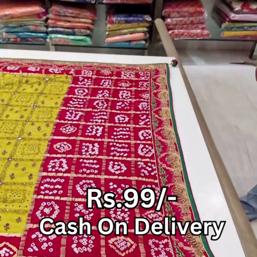 5003-2.png Heritage Crimson & Citrine Bandhani Dupatta