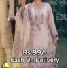 Celestial Pearl Grey Embroidered Organza Suit Set