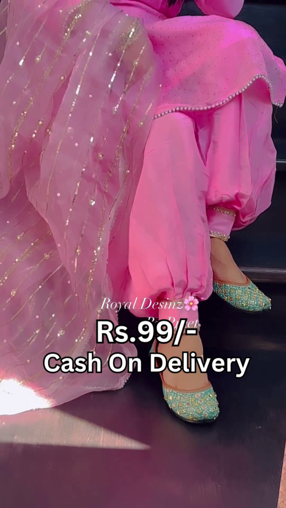 Rose Blush Silk Patiala Suit with Pearl-Bordered Dupatta - Photo 2