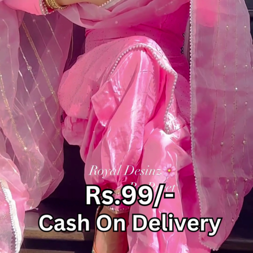 5006-2.png Rose Blush Silk Patiala Suit with Pearl-Bordered Dupatta