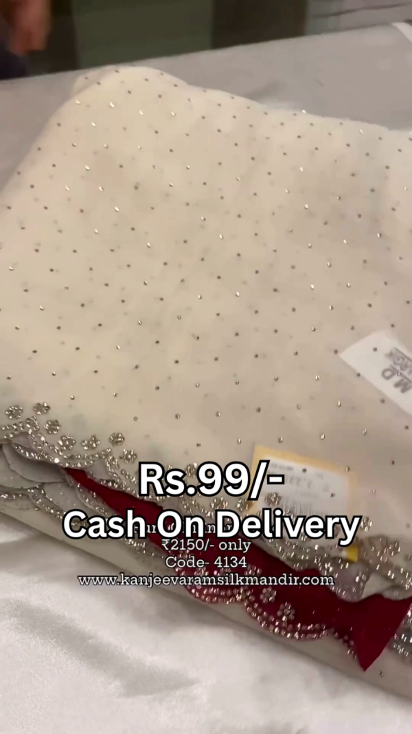 5007-2.png Ivory Starlight Saree with Ruby Velvet Accents